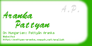 aranka pattyan business card